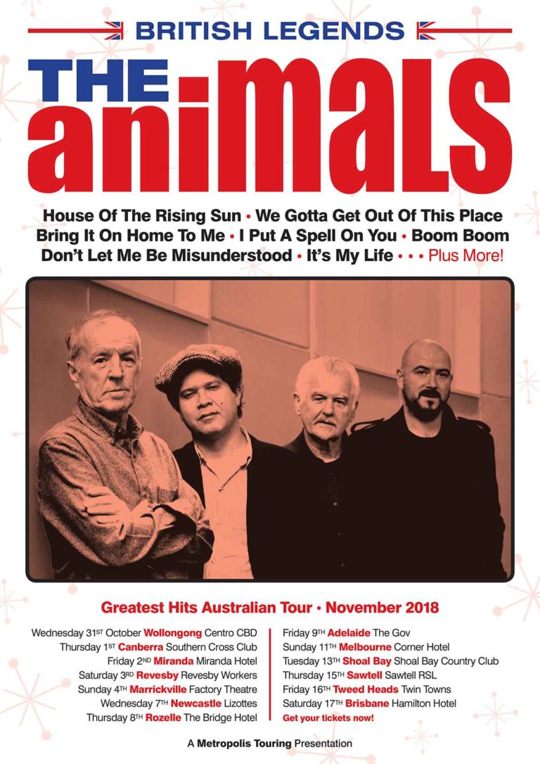 The Animals Announce Greatest Hits Australian Tour – Across The Ocean