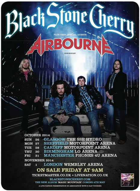 Airbourne To Open For Black Stone Cherry