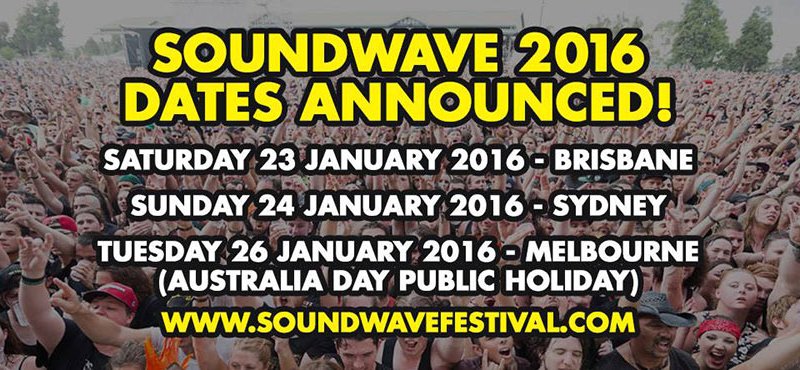 Soundwave 2016 Dates Announced