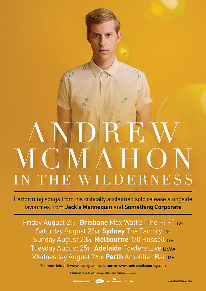 Andrew McMahon In The Wilderness 2015 Australian Tour