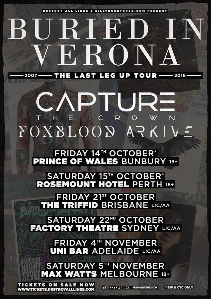 Buried In Verona Tour Commences On Friday