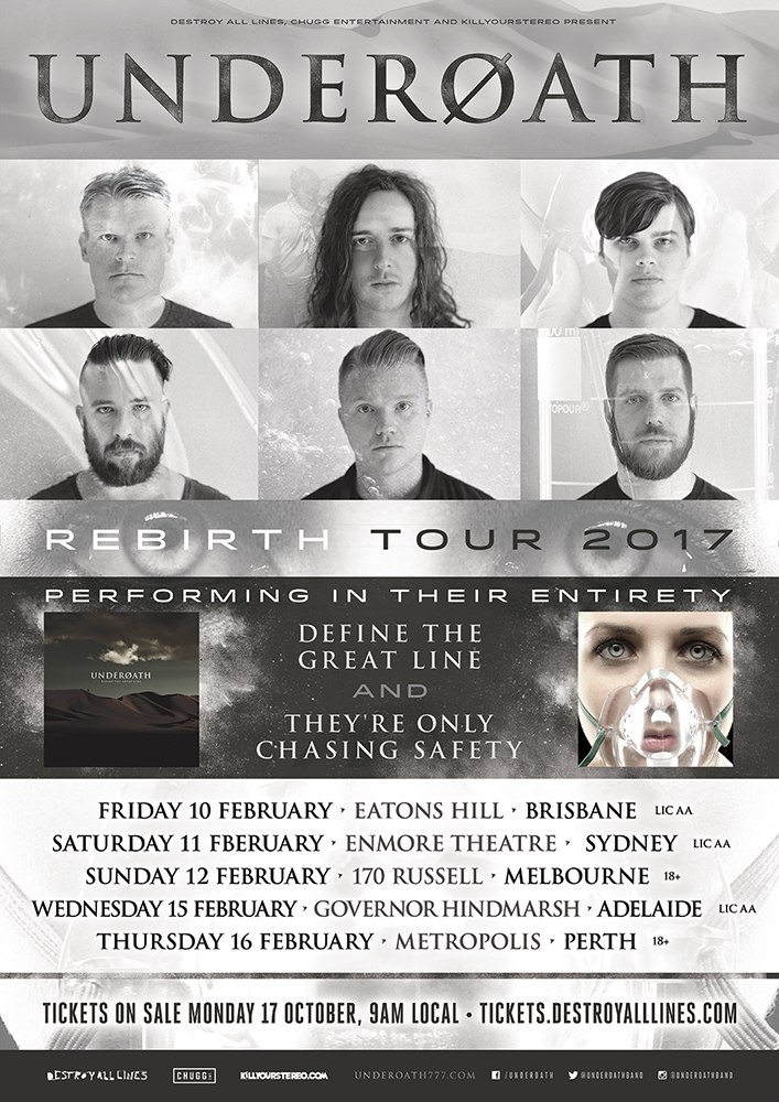 Underoath Announce 2017 Australian Tour