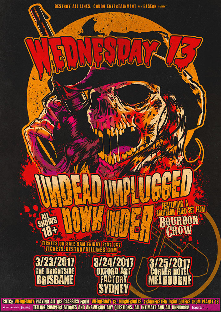 Wednesday 13 Announces ”Undead Unplugged Down Under 2017″