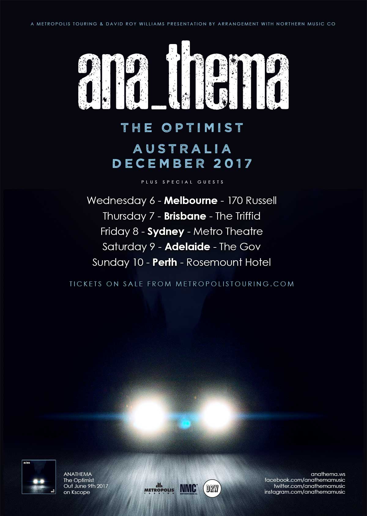 Anathema Announce ”The Optimist” Australian Tour