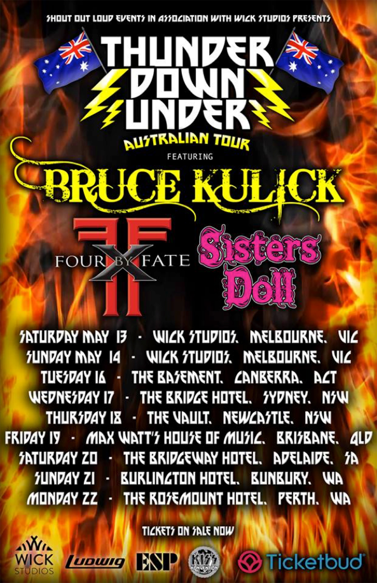 Bruce Kulick (ex KISS) + Four By Fate Australian Tour
