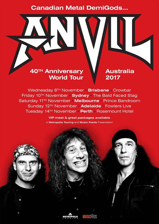Anvil Announce Australian Tour