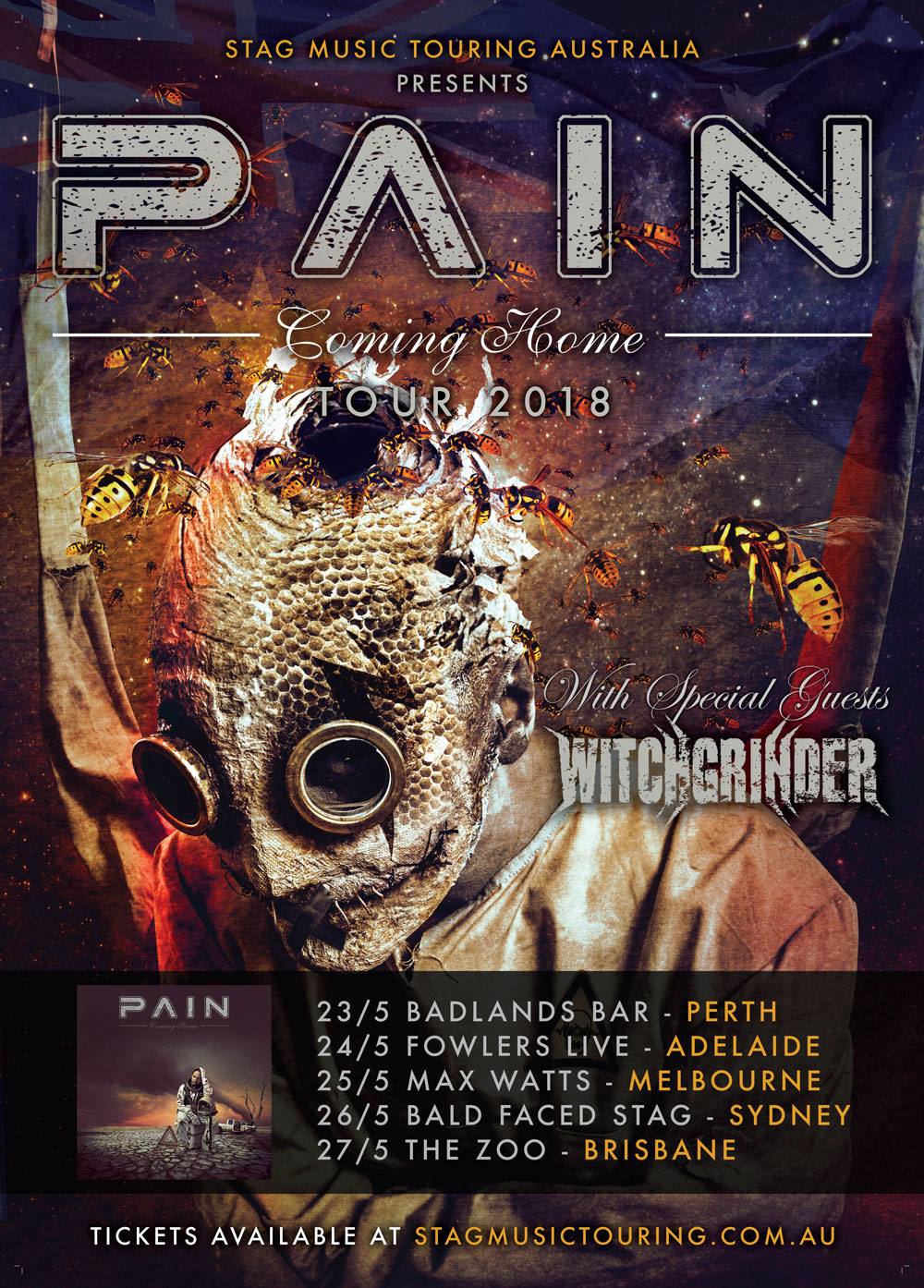 Pain Coming Home Australian Tour May 2018