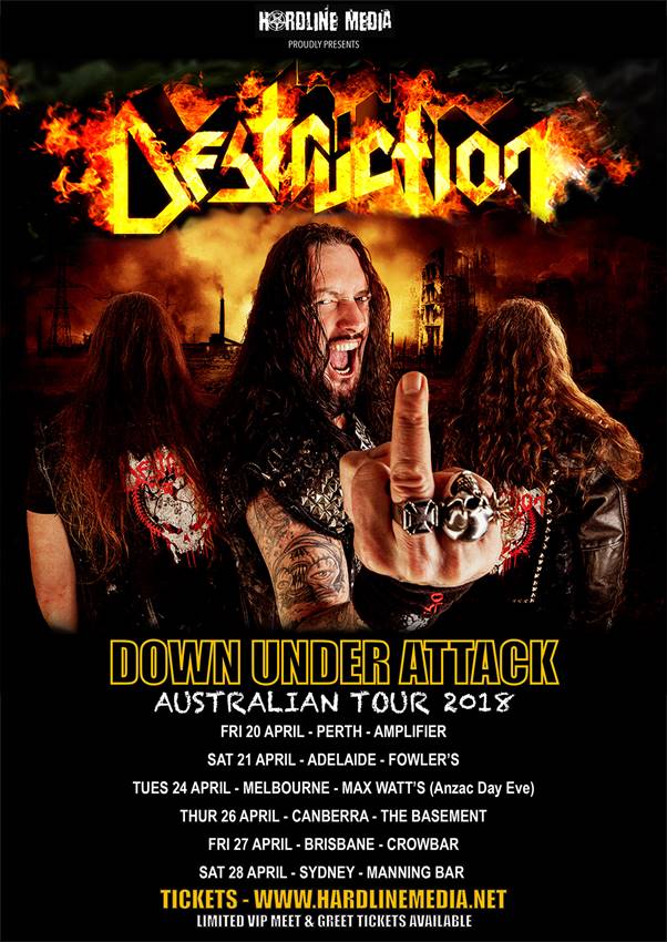 Destruction 2018 Down Under Attack Australian Tour