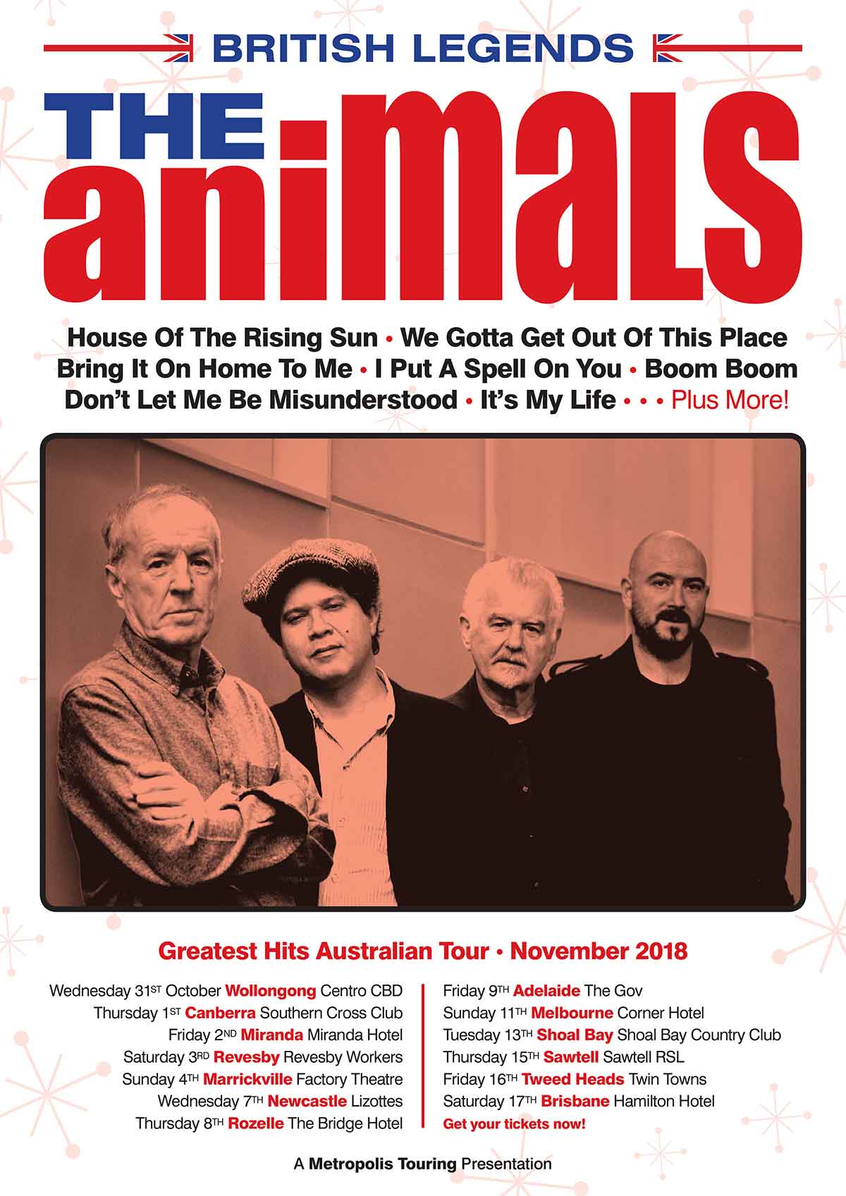 The Animals Announce Greatest Hits Australian Tour