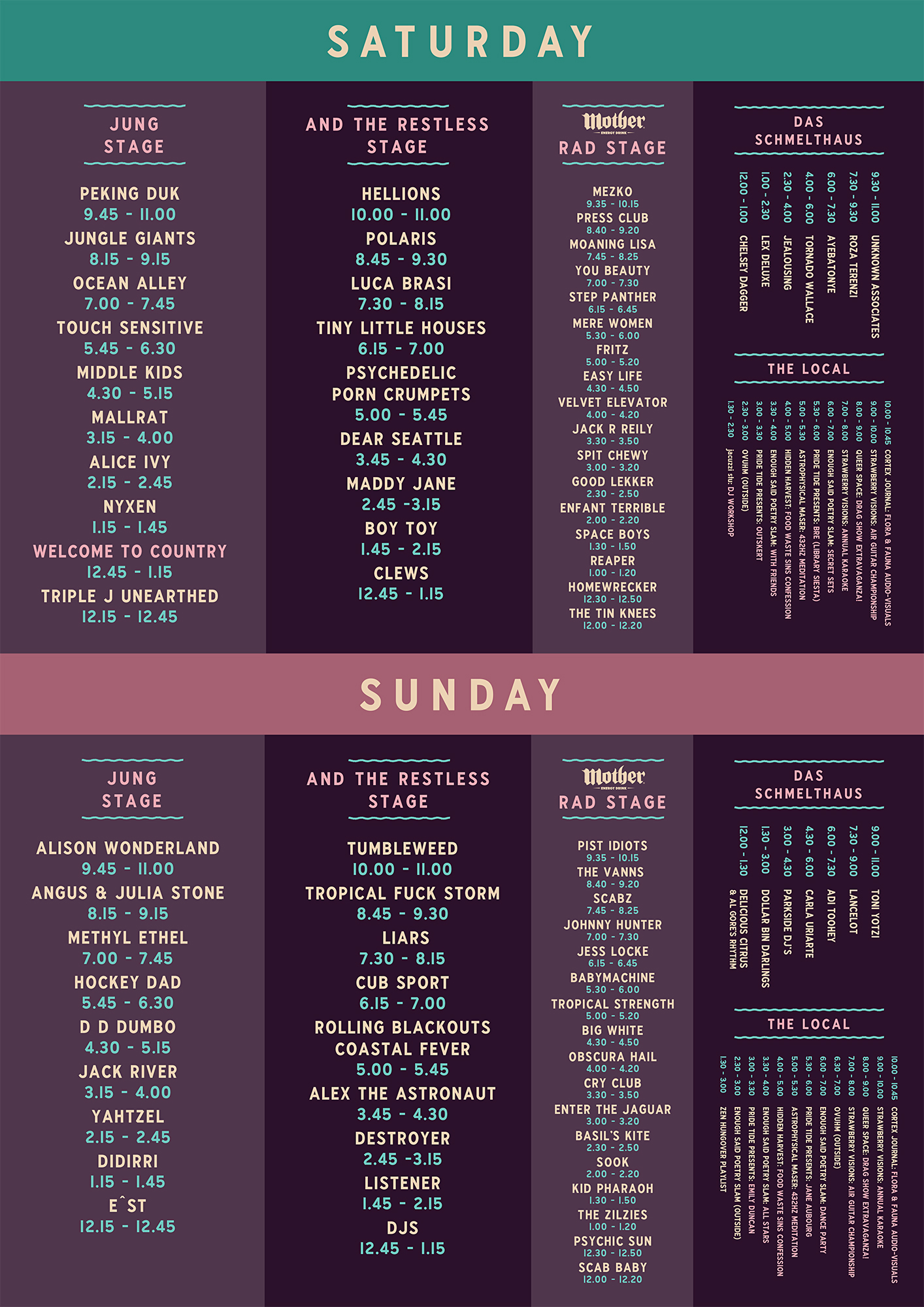 Yours & Owls Festival 2018 Set Times