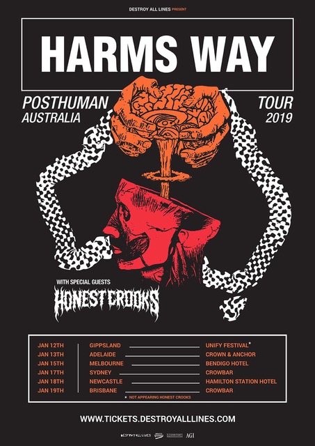 Harms Way Touring Australia January 2019
