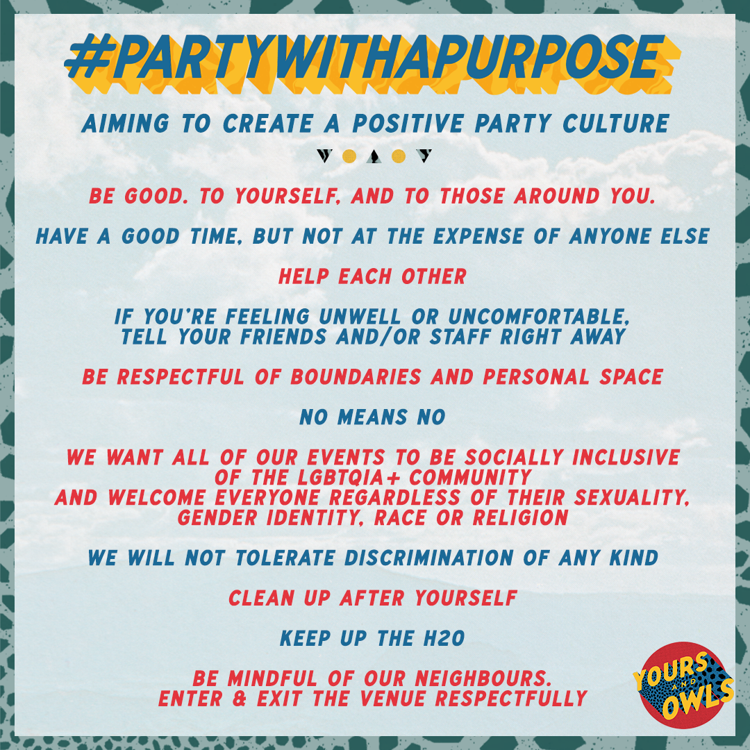 Yours & Owls Festival 2019 Environmental Initiatives #partywithapurpose