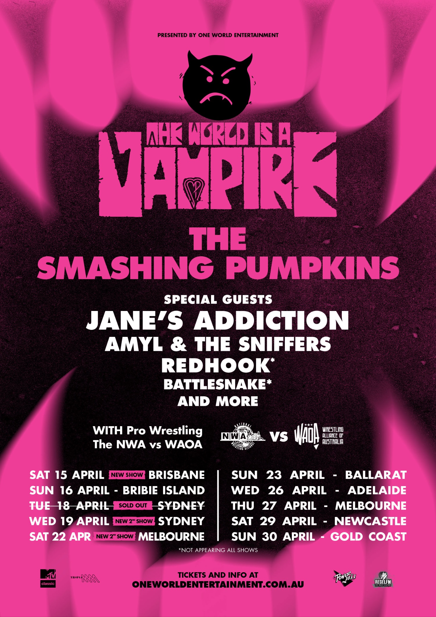 Smashing Pumpkins New Shows Added For Brisbane, Sydney and Melbourne!
