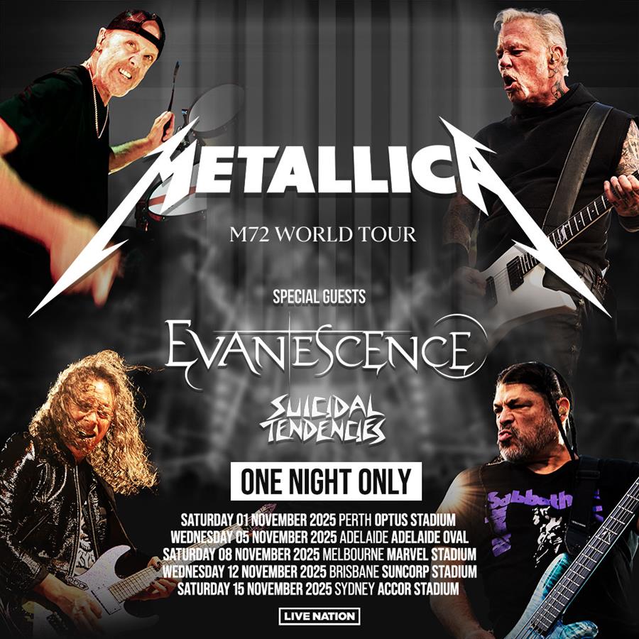 Metallica Australia/New Zealand 2025 Dates Announced